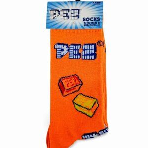 Candy Cozy Crazy Universe Orange Graphic Pez Adult Novelty Crew Socks YS1492